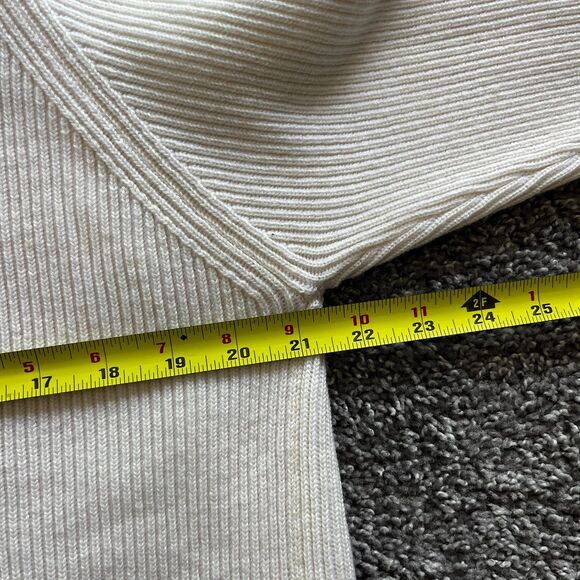 NEW Eleventy Ribbed Wool Cardigan Full Zip Sweater Ivory Cream Mens Large Italy - Picture 7 of 8